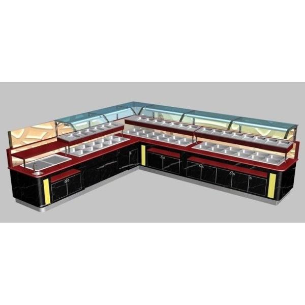 L-Shaped Restaurant Commercial Buffet Equipment