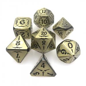 China Hand Carved Black Collection Metal D4 Dice Set Polyhedral  Durable on sale