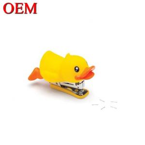 China Plastic Duck Cartoon Shape Office Stapler OEM Plastic Animal Toy School Stapler For Students on sale