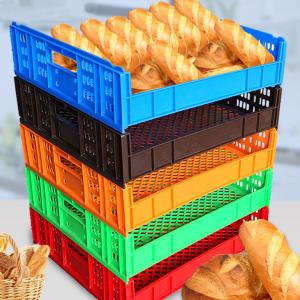 China Plastic Bread Crate Supplier Stackable & Ventilated Bakery Crates on sale