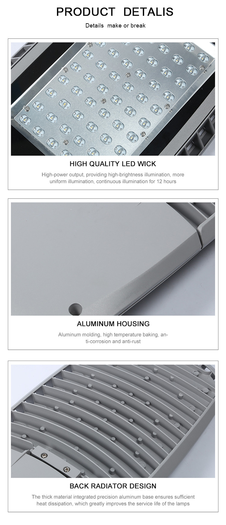 IP66 LED cri 75 Solar Powered Street Lights 200W For Theme Park