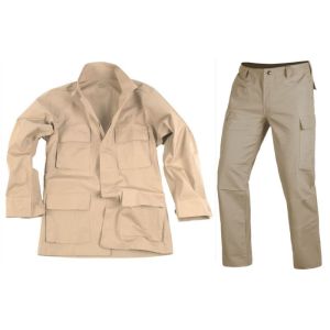 Quality BDU Tear Resistance Military Camo Uniforms CVC5050 Black OD Green Or Khaki wholesale