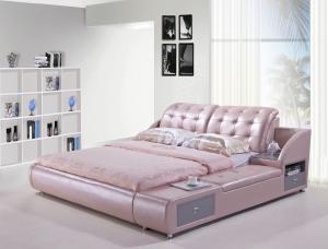 China King Size Leather Bed H809 on sale