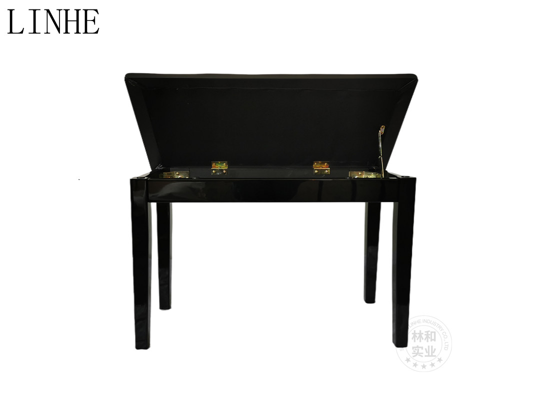 wholesaler Classic solid wood black leather wooden piano bench Solid Wooden adjustable Piano chair piano stool Piano ben