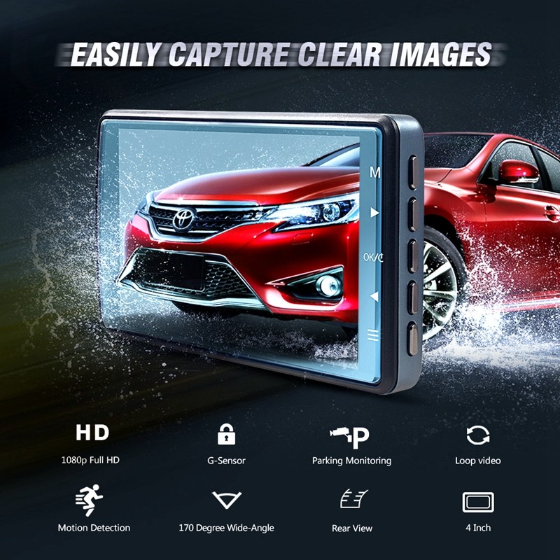 Full HD1080P Car DVR Camera Driving Video Recorder 170 Degree Wide Angle