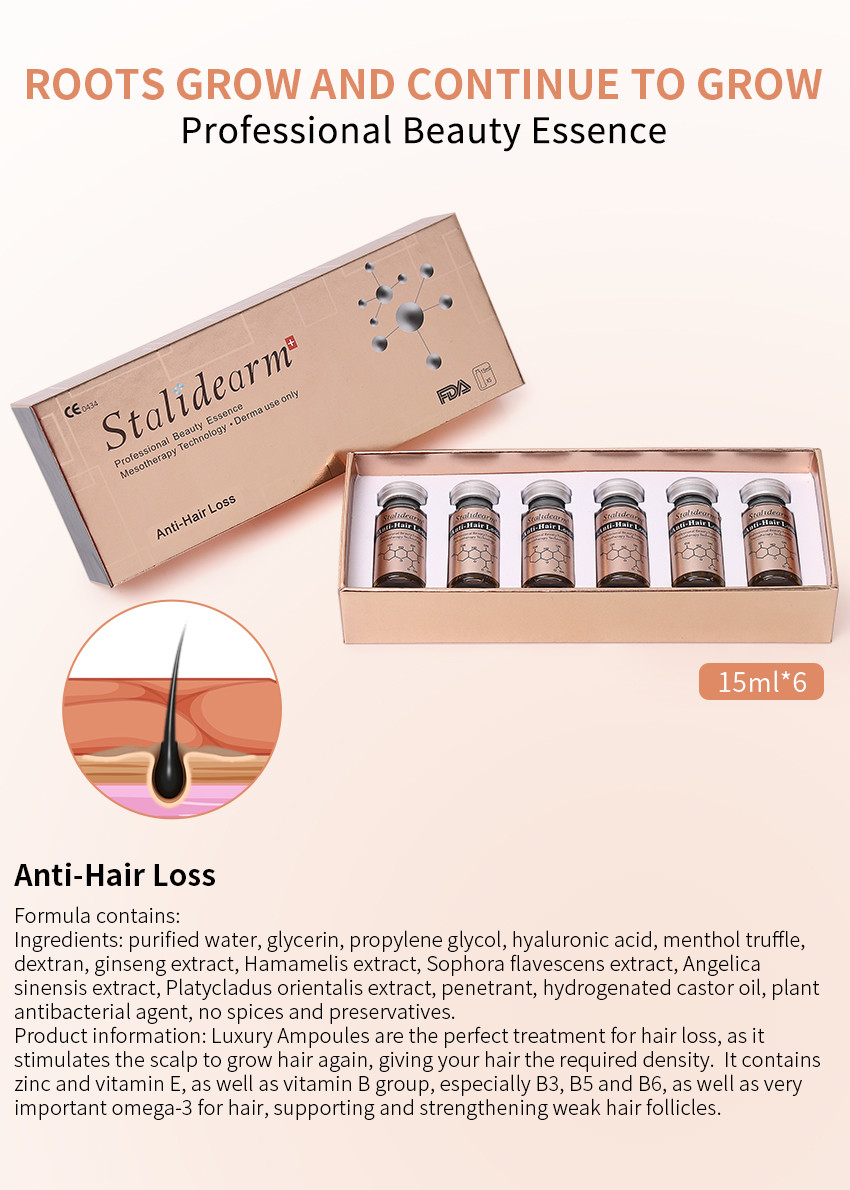Anti Hair Loss Serum Set No Needle Mesotherapy Formula For Hair Regrowth 10ml/Bottle Private Label