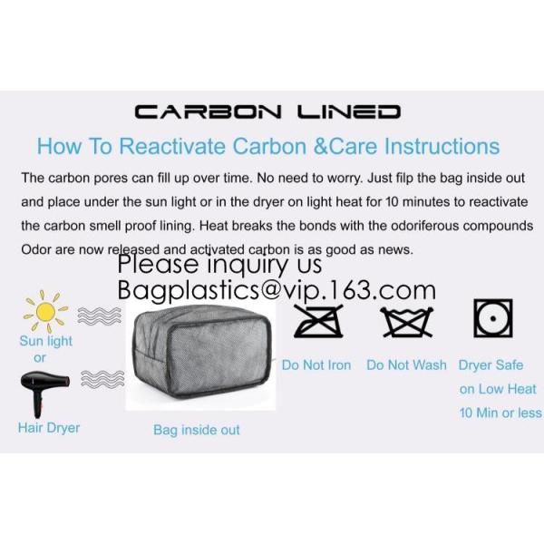Travel Premium Odor Weed Pouch Smell Proof Bag Case With Mesh Divider Pockets Active Carbon Smell Proof Bag Water Repell