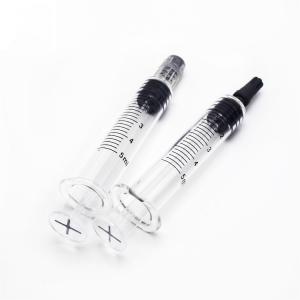 Quality 0.5ml 1ml Empty Clear Thc Oil Glass Syringe Disposable Luer Lock Needless Injection wholesale