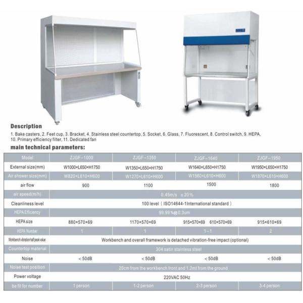 220V Adjustable Laminar Air Flow Chamber Bench Stainless Steel Anti Static