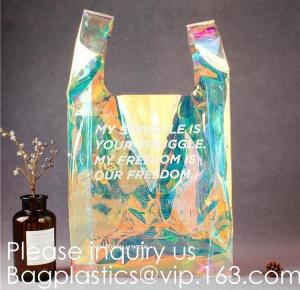 Quality Travel Shopping Shoulder Bags, TPU, PVC, EVA, Soft Handle Women Transparent Beach Bags, Drawstring Bags wholesale