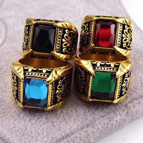 wedding engagement Latest Gold Plated Stainless Steel Jewelry Gold Finger Men's Ring Designs Four color