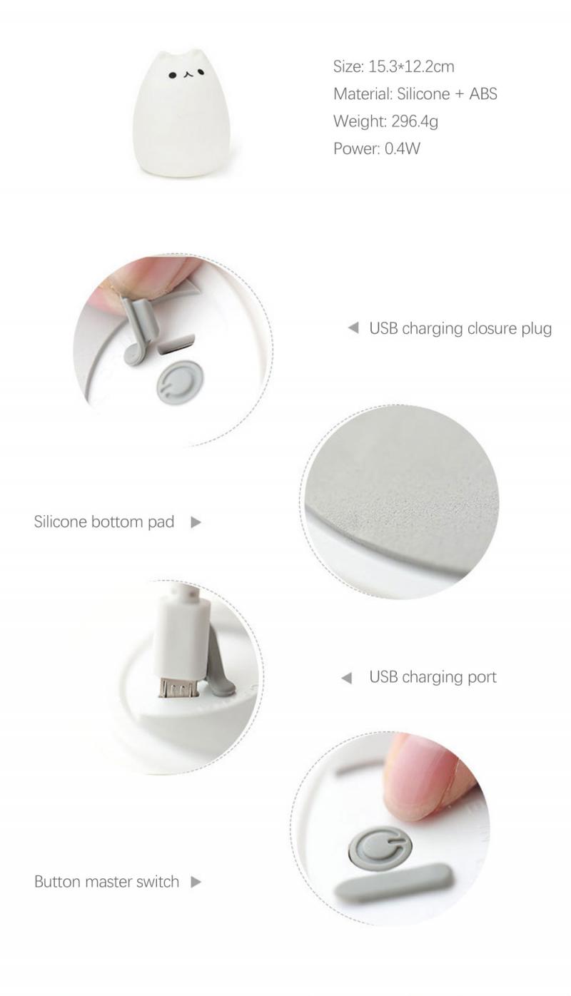 Multicolor Touch Silicon Mood Light Mushroom Shape For Bedroom