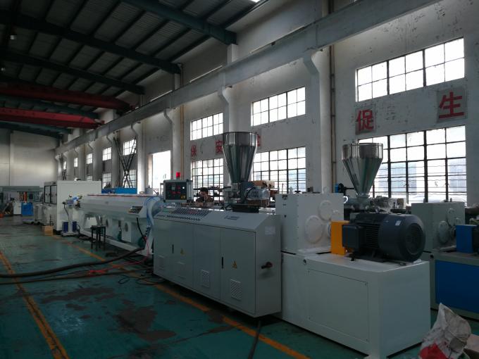 Automatic Plastic Pipe Extrusion Line High Speed Conical Twin Screw Extruder 0