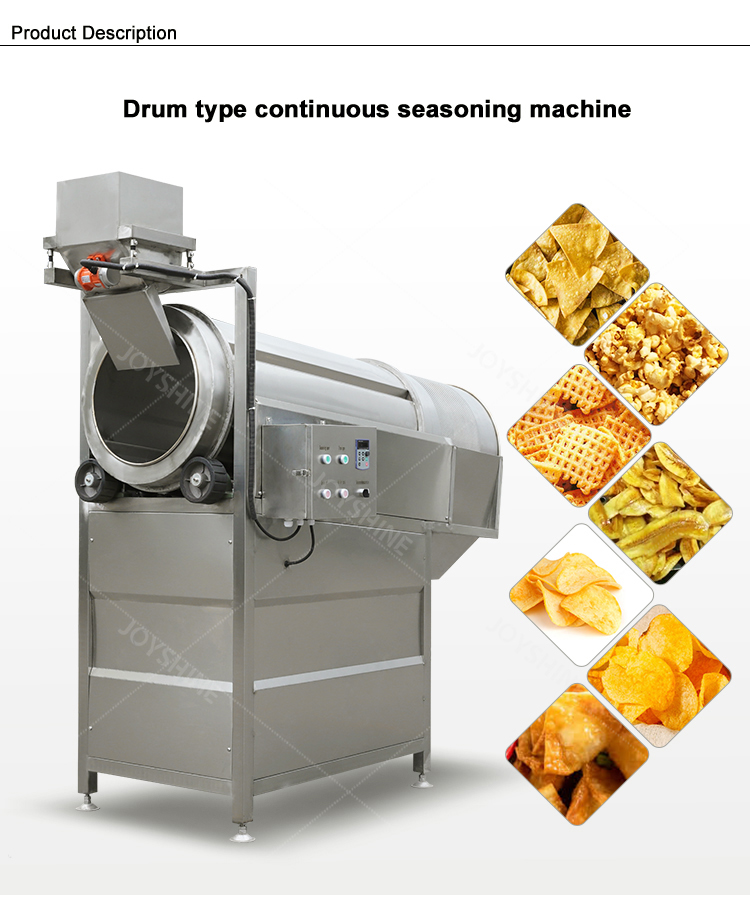 Stainless Steel Drum Type Food Snack Flavoring Machine for Consistent Snack Seasoning