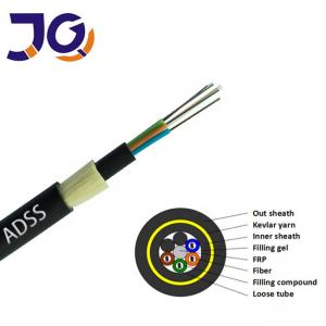 China 24 Core G652D ADSS Fiber Optic Cable Aerial 12 48 96 144 Core Communication Cable on sale