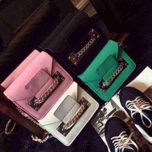 China 2015 Spring Hot Sale Women Satchel Handbag Shoulder Purse PU Leather Chain Bag Multi Color on sale
