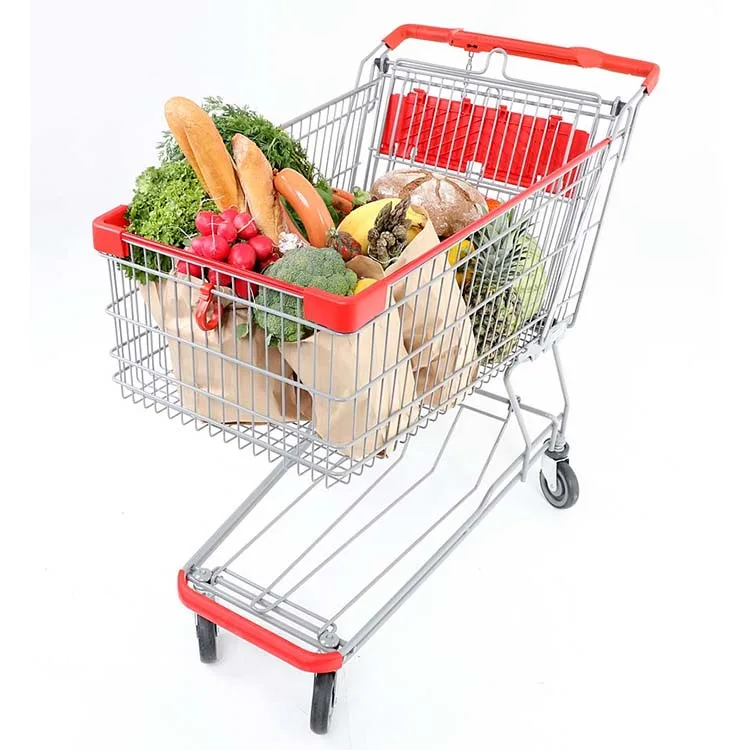 Wholesale Euro Style Heavy Duty Metal Shopping Trolley Cart Carritos De Supermercado