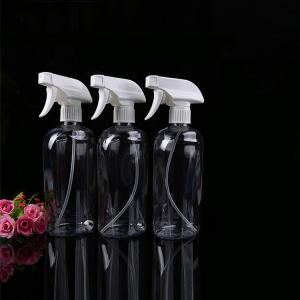 China kitchen toilet bottle plastic cleaner 500ml round PET bottle with trigger spray on sale