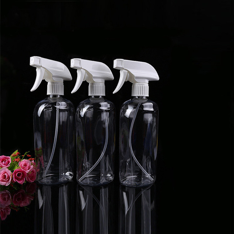 Empty 500ml clear PET plastic shampoo wash hand lotion pump bottle