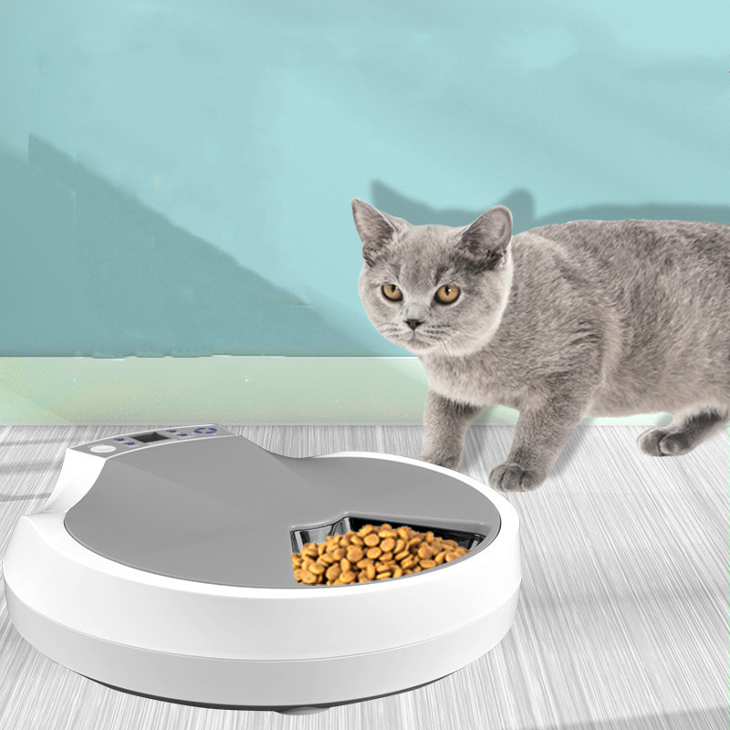 Quality Lithium Battery 5 Meals 1200mA LCD Automatic Pet Feeder wholesale