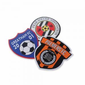 China Iron On Velcro Clothing Patches Woven For Football Team Applique on sale
