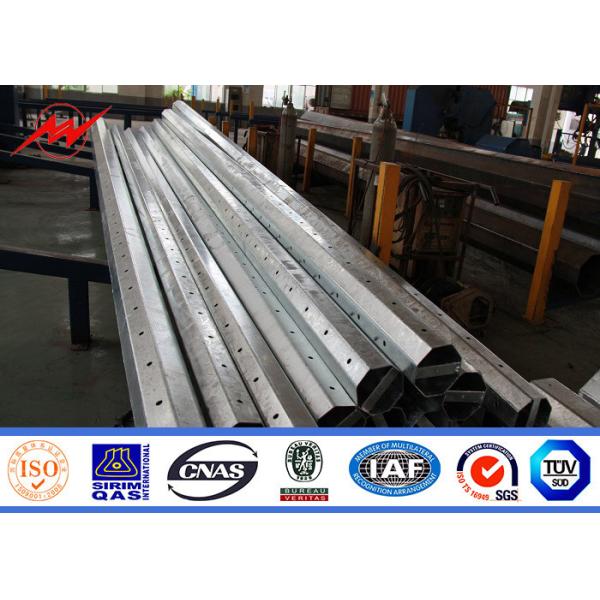 3mm 45ft Q345 Galvanized Steel Pole , Customized Electric Power Pole For Aboard