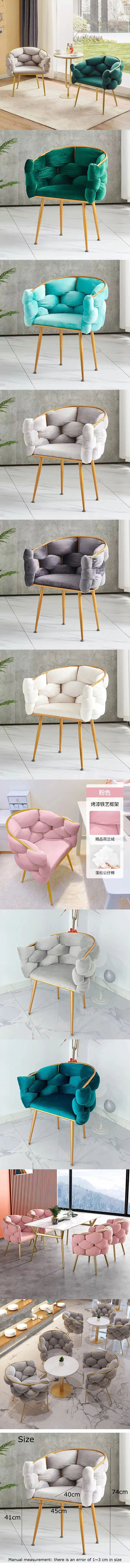 Customized Green Upholstered Dining Chairs Metal Legs Fabric Velvet Dining Armchair