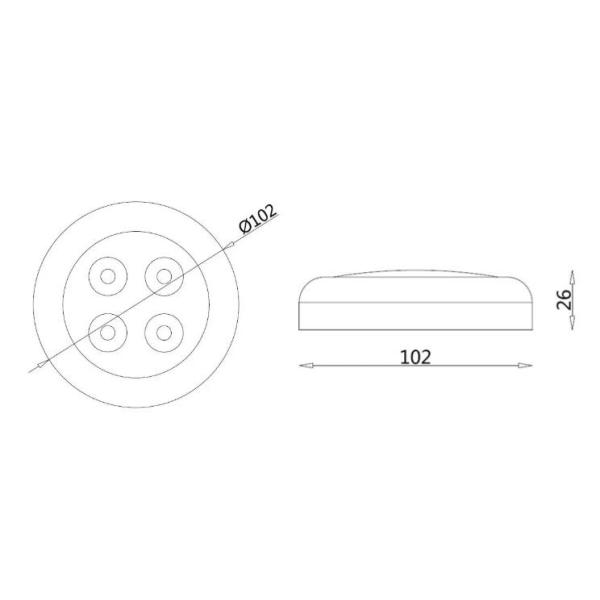 Marine Grade 316SS RGB LED Underwater Boat Light Surface Mount Dome Light