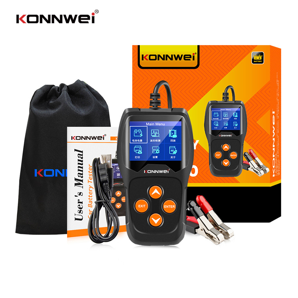 Konnwei KW600 Car Battery Tester Monitor LCD Display 12V 2000 CCA Cell Test Tool