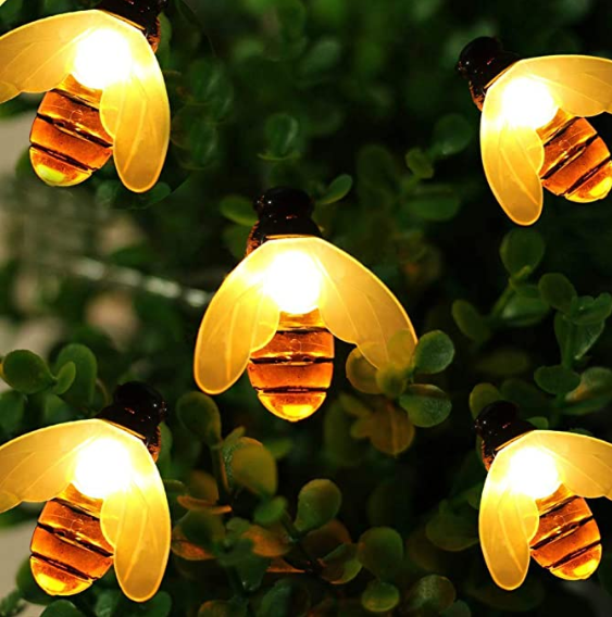 PVC 4 Inches 30LEDs Honey Bees Animal Shaped Solar Garden Lights