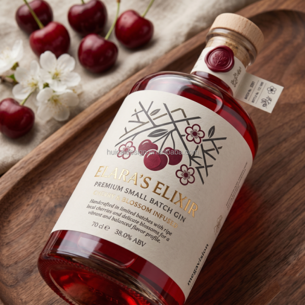 Wine Whisky Vodka Gin Adhesive Stickers Luxury Brand Quick Delivery Factory Direct Hot Foil Embossing Private Label