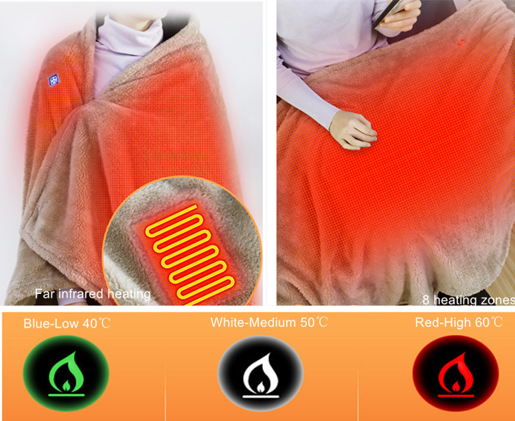 OEM Outdoor Travel Wearable Electric Heated Jacket 8 areas 10W