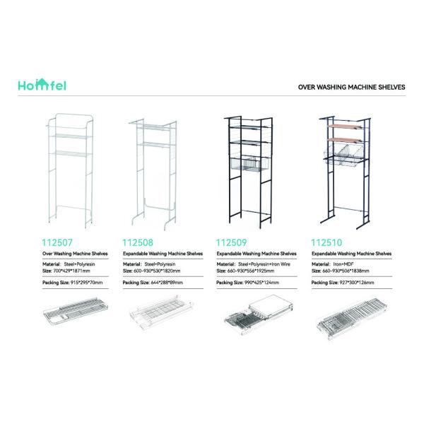 Expandable 2/3-Tier Laundry Room Shelf Over Washing Machine Storage Rack Space Saver Shelving Units With Rod