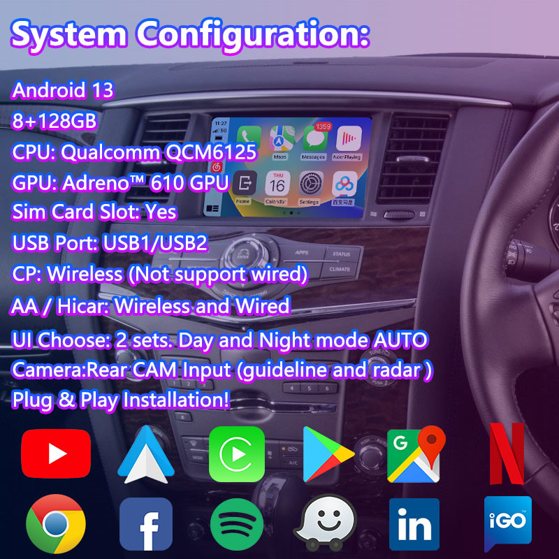 Lsailt Android Multimedia Video Interface for 2020-Present Nissan Patrol Y62 Australian Version