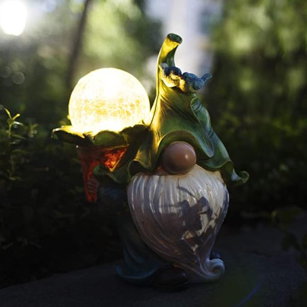 Solar Light Crafts Panel Garden Statue Dwarf Solar Gift Lamp