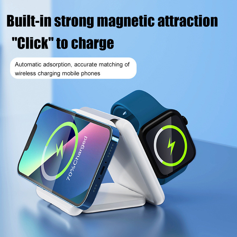 Quality 3 In 1 Magnetic Travel Wireless Charging Station Multiple Device wholesale
