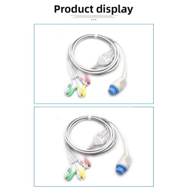 Comfortable and Convenient 3Lead ECG Lead Wire Compatible with 8000 12 NT 2010 Athe Medical Consumables