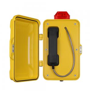 China Yellow Industrial Analog Telephone / Weatherproof Analog Phone With Warning Lamp on sale