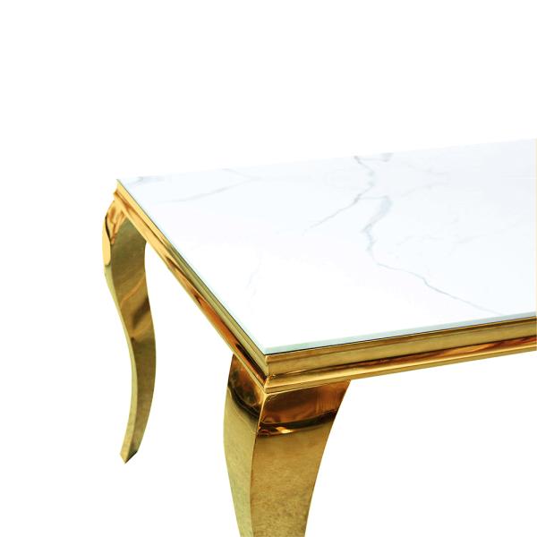 Golden Legs Modern Kitchen Table , Multipurpose Modern Marble Side Table