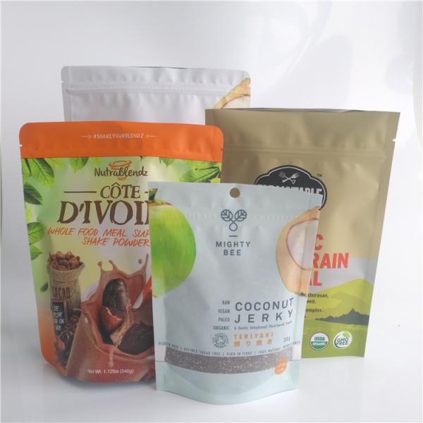 Mylar Paper Stand Up Pouch Zipper Gravure Printing Plastic Package Bag With Logos