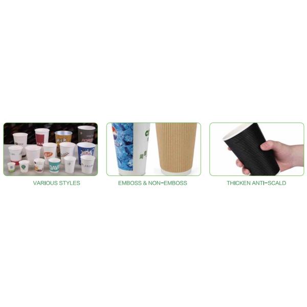 Wholesale Hot Drink Coffee Cups Custom Printed Disposable Paper Cup for Milk Tea/Soy Milk