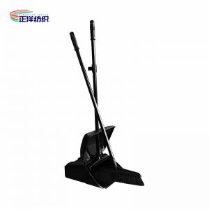China Restaurant Office Hospital Foldable Windproof Rubber Long Handle Plastic Broom Dust Pan Set on sale