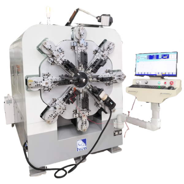 Camless Torsion Spring Machine With Link Rocker Design And Double Roller Guides