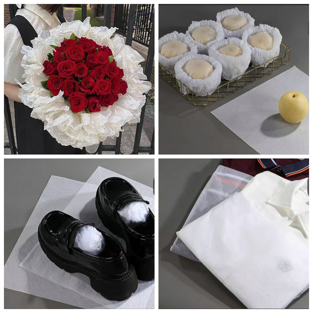 15gram - 19gram Uncoating Translucent Printable Tissue Paper Roll For Fruit Wrapping 1000mm 1100mm 