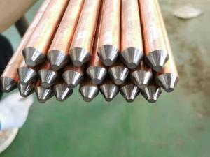 China 16mm Pointed Copper Clad Steel Ground Rod For Cable Tv on sale