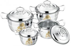 Quality 2015 hot products stainless steel cookware set &6 pcs and 8pcs classical pot +flower wholesale