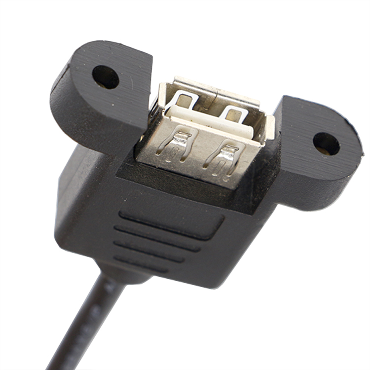 Screw Locking Male to Female Panel Mount USB Extension Cable