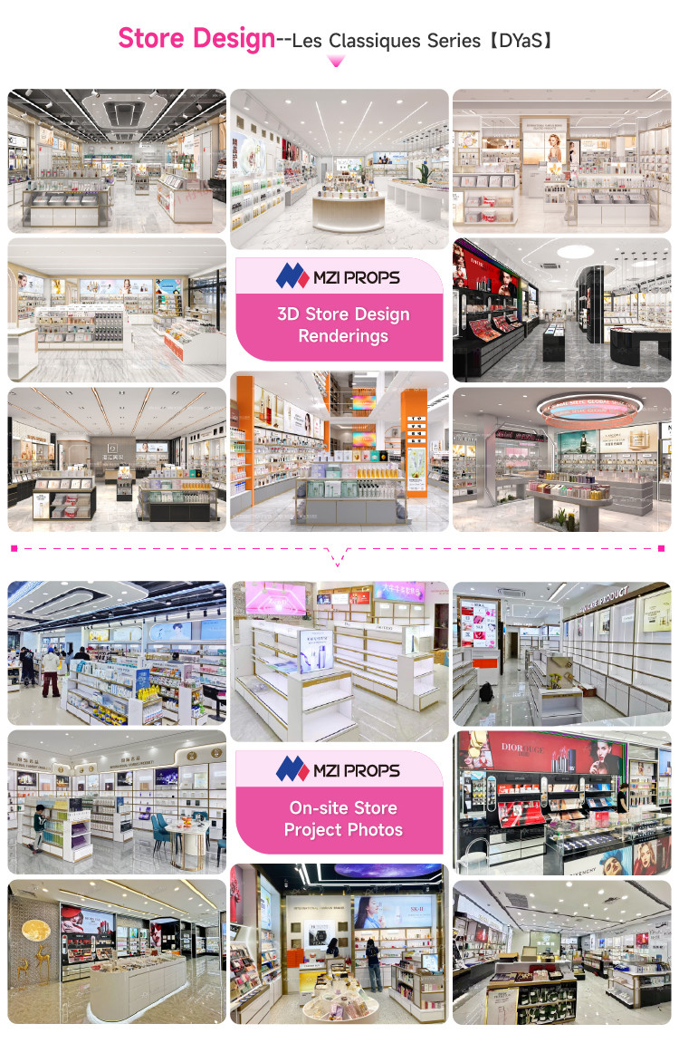 Multifunctional Perfume and Cosmetic Exhibition Display Cabinet with Light Box - for Duty-Free Shops
