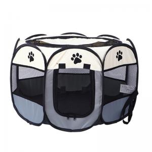 China Amazon Hot Sale Pet Fence Tent Can Store Folding Dog Bed For Camping Cat Delivery Room Folding Octagonal Dog Cage on sale
