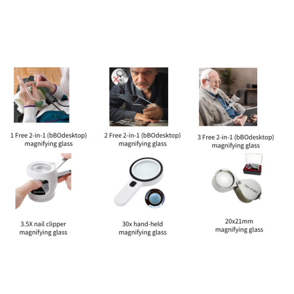 New 40mm Magnifier Plastic Handheld Straight Handle with Hanging Hole Magnifier Reading HD Optical Glass Magnifier